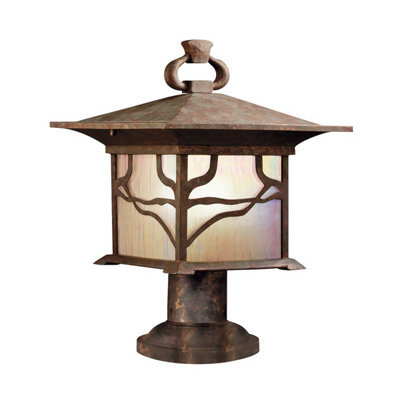 Luminosa Lighting Elstead Kichler Morris Outdoor 1 Light Pedestal Lantern Copper Ip44 - image 1