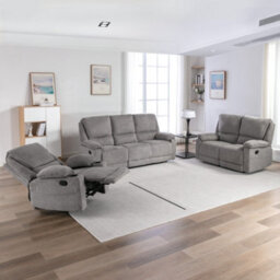 More4Homes Sydney 1+2+3 Seater Fabric Manual Recliner Sofa Set (Grey) - thumbnail 2