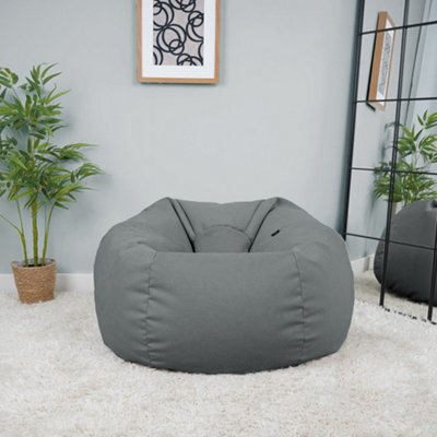 rucomfy Beanbags Rucomfy Veneto Classic Bean Bag For Adults - Grey Soft Lounge Chair - image 1