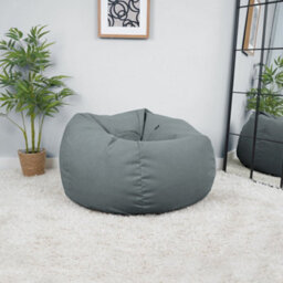 rucomfy Beanbags Rucomfy Veneto Classic Bean Bag For Adults - Grey Soft Lounge Chair - thumbnail 3