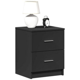Berkfield Durable Bedside Cabinets 2 Pcs With 2 Drawers Black 40X36X50 Cm - thumbnail 2