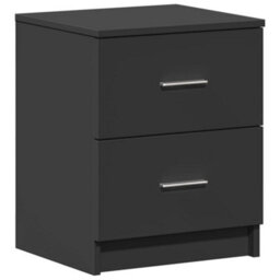 Berkfield Durable Bedside Cabinets 2 Pcs With 2 Drawers Black 40X36X50 Cm - thumbnail 6