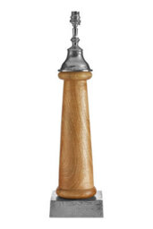 Orsina Hampstead Lamp Base, Silver, Brown, Wood, Metal - thumbnail 1