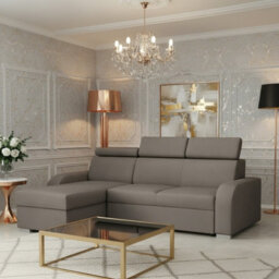 Oslo M 2Rlc Corner Sofa Bed Mdf Chipboard Polyurethane Foam Wave Spring Universal Side 235X170X85 100Cm Brown - thumbnail 1
