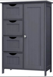 Hygrad Built to Survive Bathroom Floor Cabinet Cupboard Free Standing Wooden Cabinet Storage Unit With 4 Drawers & 1 Door, Adjustable Shelf - thumbnail 5