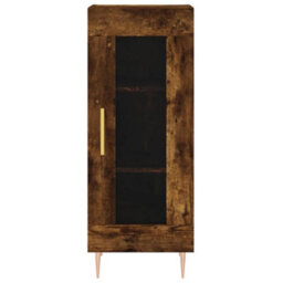 Berkfield Elegant Highboard Smoked Oak 34.5X34X180 Cm Engineered Wood - thumbnail 8