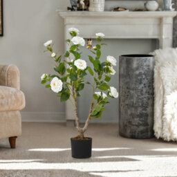 Thehotsale 90Cm Artificial White Camellia Tree Potted Plant For Indoor Decoration - thumbnail 1