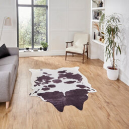 Think Rug Faux Print Cow Black White Rug-130Cm X 155Cm - thumbnail 1