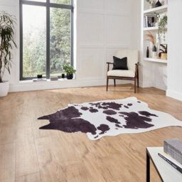 Think Rug Faux Print Cow Black White Rug-130Cm X 155Cm - thumbnail 2