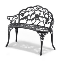 "Vevor Outdoor Bench 38.8"" Metal Garden Bench 480Lbs Cap W/backrest Armrests Patio Bench For Park" - thumbnail 1