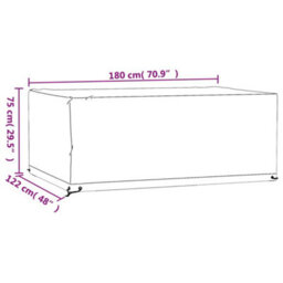 Vidaxl Garden Furniture Cover 8 Eyelets 180X122X75 Cm Rectangular Garden Furniture Covers - thumbnail 9