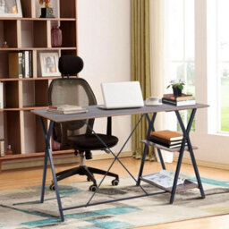 Industrial Computer Desk With Shelves, 47 Inches Writing Desk Study - thumbnail 6