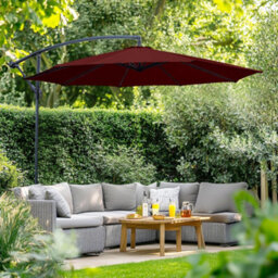 Rinse Bathrooms Wine Patio Parasol Cantilever Hanging Garden Beach Banana Umbrella Uv Protection 3M - thumbnail 1