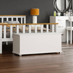Lassic Vida Designs Leon Storage Ottoman White Storage Bench Chest Bedroom Living Room 