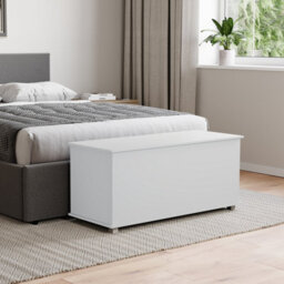 Lassic Vida Designs Leon Storage Ottoman White Storage Bench Chest Bedroom Living Room  - thumbnail 2