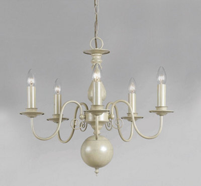 Luminosa Lighting Luminosa Bologna Flemish Cream 5 Arm Chandelier