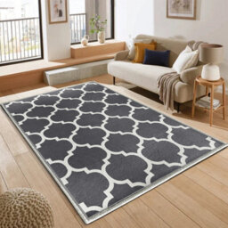 Bedlooms Ava Grey Living Room Rugs, Non-Slip Modern Area Medium Rug 120X170Cm, Washable Dining Room Rug - thumbnail 1
