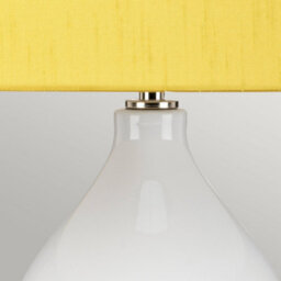 Luminosa Lighting Luminosa Isla Table Lamp With Round Tapered Shade, Polished Nickel, White, Yellow - thumbnail 3