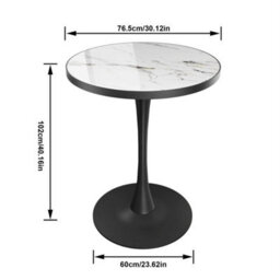 Sintered Stone Bar Table Modern Round Cocktail Table Large Tall Bistro Pub Table - thumbnail 2