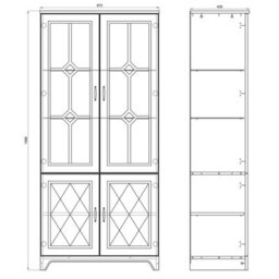 Heze Furniture Provenza Rustic Style Display Unit - Stone Oak / White Matt - thumbnail 3