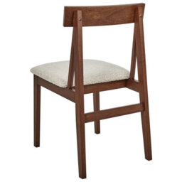Beliani Set Of 2 Dining Chairs Isle Wood Brown/ Beige - thumbnail 6