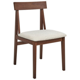 Beliani Set Of 2 Dining Chairs Isle Wood Brown/ Beige - thumbnail 4