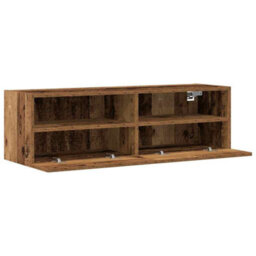 Berkfield Modern Tv Wall Cabinet Old Wood 100X30X30 Cm Engineered Wood - thumbnail 5