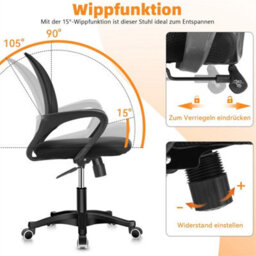 Adjustable Swivel Executive Office Computer Desk Chair For Home - thumbnail 4