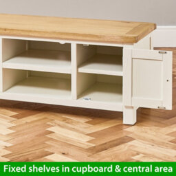 The Furniture Market Cotswold Cream Painted Large Widescreen Tv Unit Up To 60 Tv Size - thumbnail 4