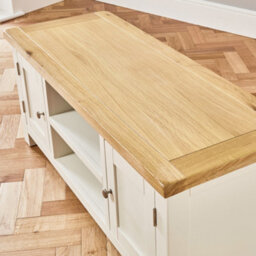 The Furniture Market Cotswold Cream Painted Large Widescreen Tv Unit Up To 60 Tv Size - thumbnail 5