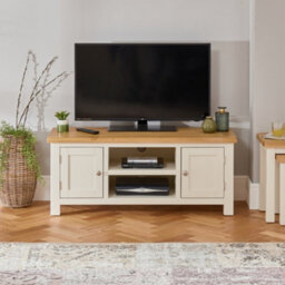 The Furniture Market Cotswold Cream Painted Large Widescreen Tv Unit Up To 60 Tv Size - thumbnail 3