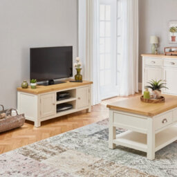 The Furniture Market Cotswold Cream Painted Large Widescreen Tv Unit Up To 60 Tv Size - thumbnail 6