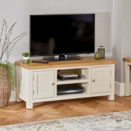 The Furniture Market Cotswold Cream Painted Large Widescreen Tv Unit Up To 60 Tv Size