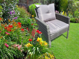 UK Leisure World Rattan Garden Cube Dining Set Wicker Conservatory Outdoor Garden Furniture Set Paris Grey - thumbnail 2