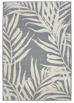 The Rugs Maestro Collection Leaf Design Rug In Grey 3571 Ws22 - image 1