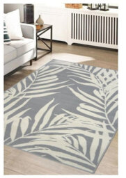 The Rugs Maestro Collection Leaf Design Rug In Grey  3571 Ws22 - thumbnail 2