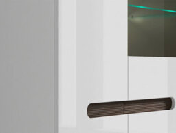 Impact Furniture Large Display Cabinet Glass Door Unit Buffet With Led Light White Gloss Azteca - thumbnail 9