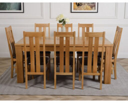 That's Furniture Dakota 182 X 92 Cm Chunky Oak Large Dining Table And 8 Chairs Dining Set With Princeton Chairs - thumbnail 2