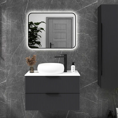 Royal Bathrooms Luton 600 X 800mm Bathroom Mirror Dimmable Led Anti-Fog Ip44 Rated Illuminated Backlit Wall Touch Vanity Mirror - image 1