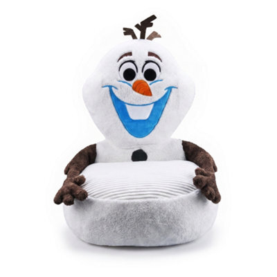 Disney Frozen Olaf Kids Plush Sofa Chair With Back Support Cozy Snowman Character Seat For Bedroom, Playroom, Lightweight Portable - image 1