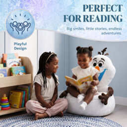 Disney Frozen Olaf Kids Plush Sofa Chair With Back Support Cozy Snowman Character Seat For Bedroom, Playroom, Lightweight Portable - thumbnail 5
