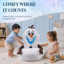 Disney Frozen Olaf Kids Plush Sofa Chair With Back Support Cozy Snowman Character Seat For Bedroom, Playroom, Lightweight Portable - thumbnail 6