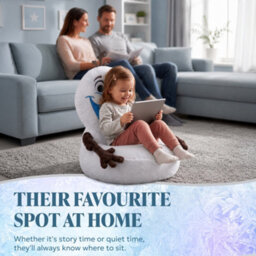 Disney Frozen Olaf Kids Plush Sofa Chair With Back Support Cozy Snowman Character Seat For Bedroom, Playroom, Lightweight Portable - thumbnail 7