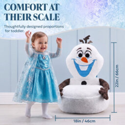 Disney Frozen Olaf Kids Plush Sofa Chair With Back Support Cozy Snowman Character Seat For Bedroom, Playroom, Lightweight Portable - thumbnail 3