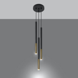 Sollux Lighting Mozaica Steel Black/golden 3P Light Classic Pendant Ceiling Light - thumbnail 2