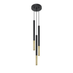 Sollux Lighting Mozaica Steel Black/golden 3P Light Classic Pendant Ceiling Light - thumbnail 3