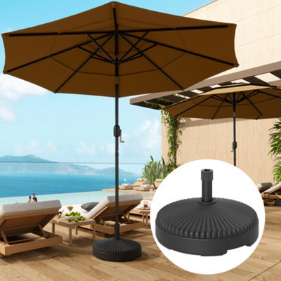 Outsunny Garden Parasol Base, 28Kg Sand Filled, 23Kg Water Filled, Black - image 1