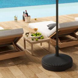 Outsunny Garden Parasol Base, 28Kg Sand Filled, 23Kg Water Filled, Black - thumbnail 7