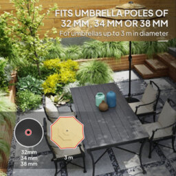 Outsunny Garden Parasol Base, 28Kg Sand Filled, 23Kg Water Filled, Black - thumbnail 5