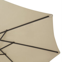 Wyld And Coco 247Cm Oval Garden Parasol Beige - Powder-Coated Aluminium, Uv-Resistant Fabric - thumbnail 7